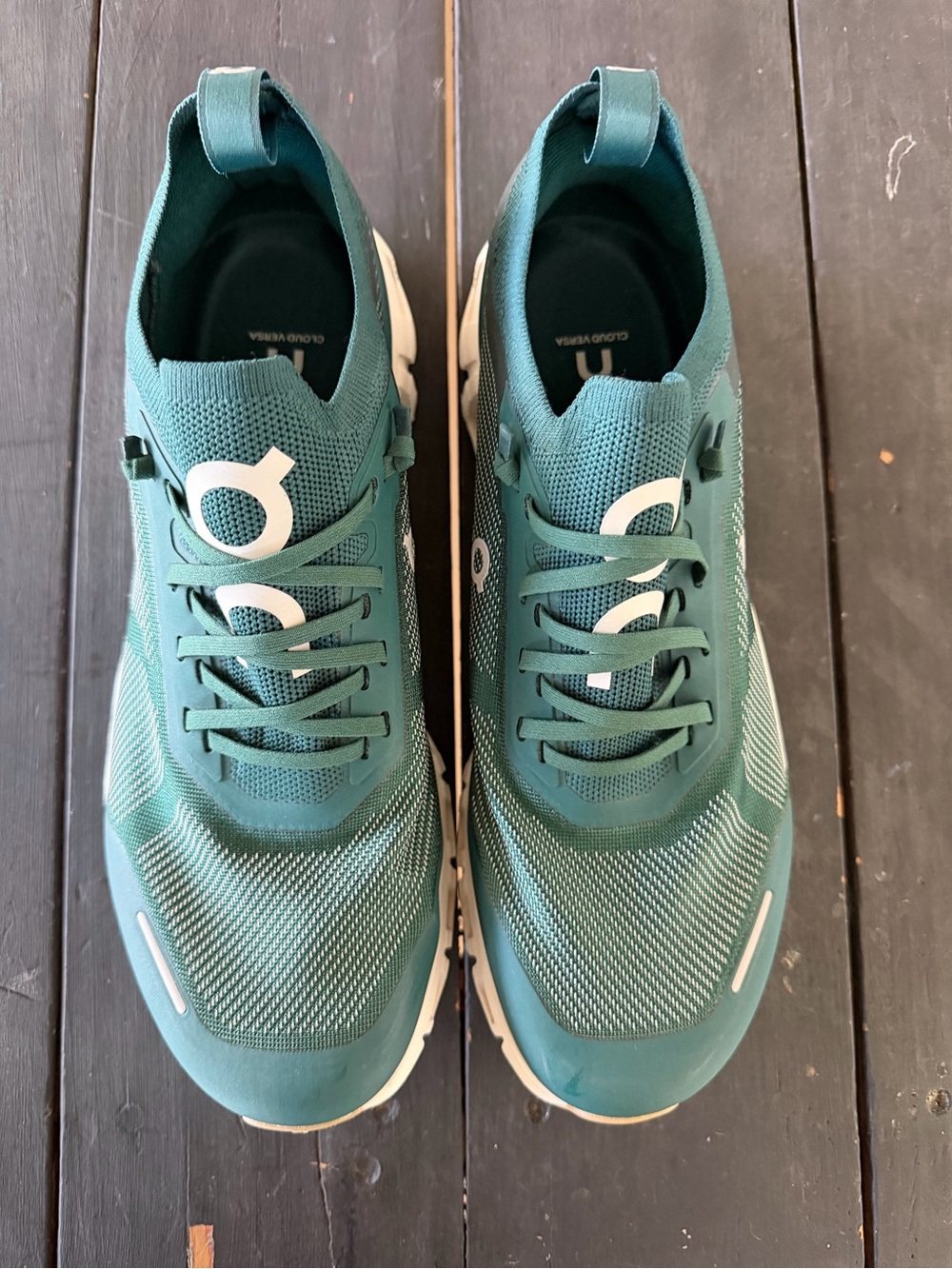 On Running green Knit Running Shoe Interior Detail